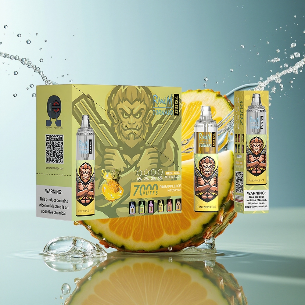 RandM Fumot Tornado 7000 Ananas Ijs 14ML Mesh Coil Type-C RGB Luchtregeling