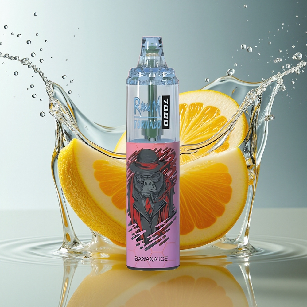 RandM Fumot Tornado 7000 Bananenijs 14ML Mesh Coil Type-C RGB Luchtregeling