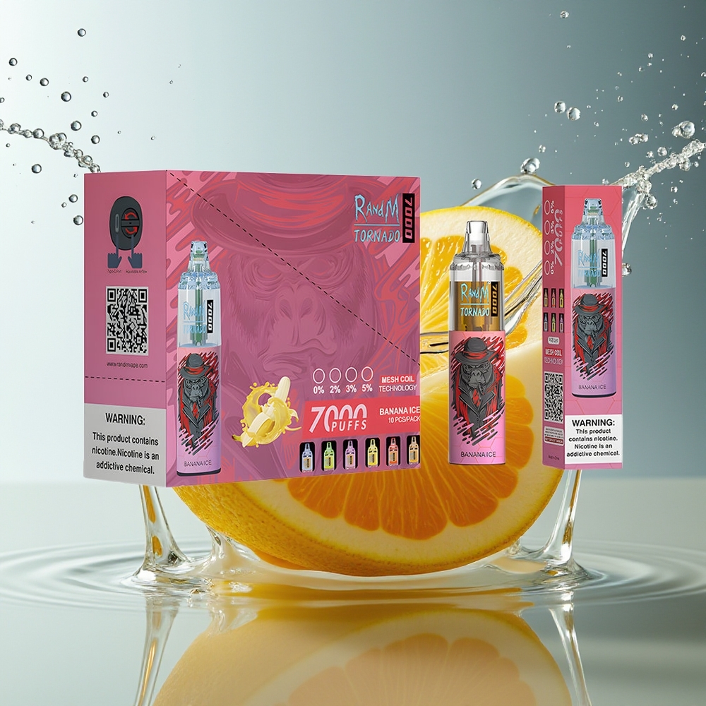 RandM Fumot Tornado 7000 Bananenijs 14ML Mesh Coil Type-C RGB Luchtregeling