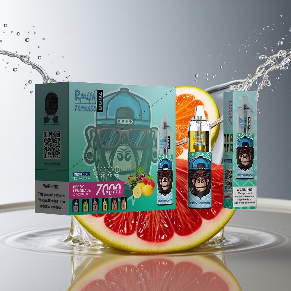 RandM Fumot Tornado 7000 Bessensap Citroenlimonade Mesh Coil Type-C RGB Luchtregeling