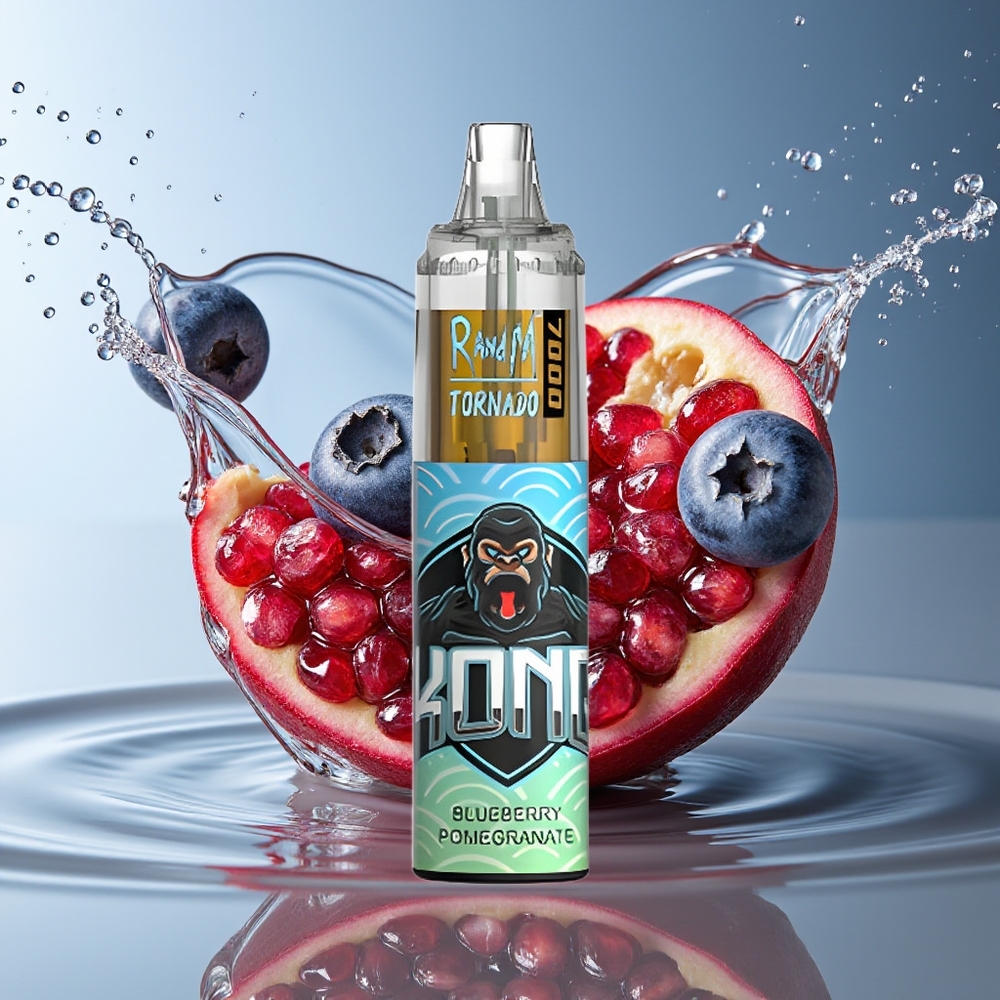 RandM Fumot Tornado 7000 Blauwe Bes Granaatappel Mesh Coil Type-C Luchtregeling RGB