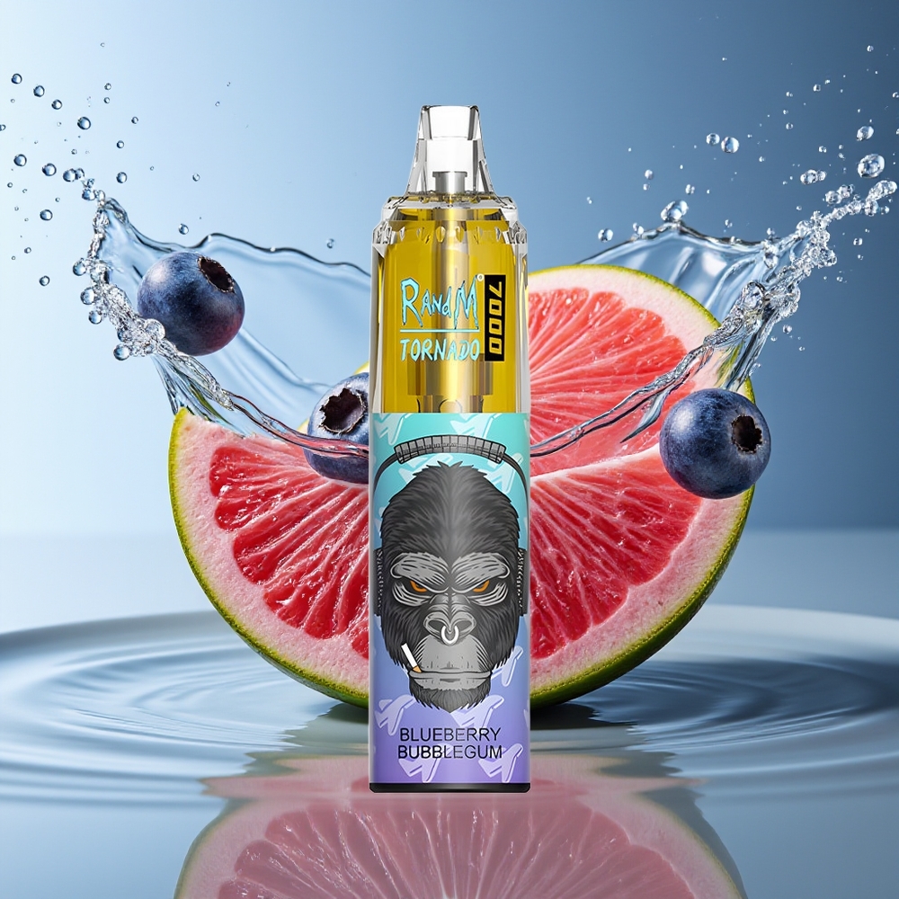 RandM Fumot Tornado 7000 Blauwe Bubbelgom 14ML Mesh Coil Type-C RGB Luchtregeling