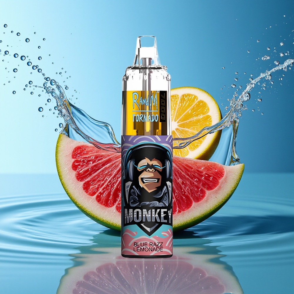 RandM Fumot Tornado 7000 Blauwe Framboos Limonade Mesh Coil Type-C RGB Luchtregeling