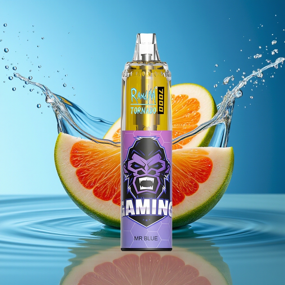 RandM Fumot Tornado 7000 Dr. Blauw 14ML Mesh Coil Type-C RGB Luchtregeling