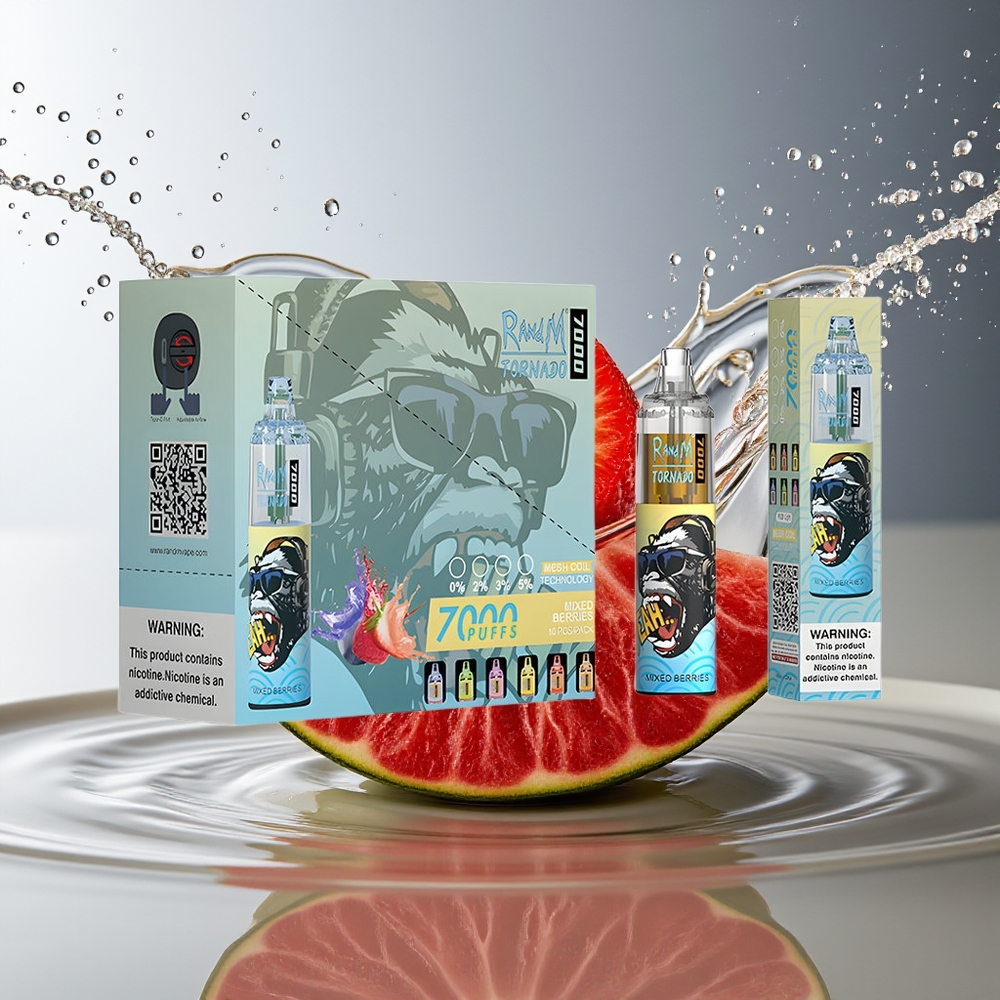 RandM Fumot Tornado 7000 Gemengde Bessen Mesh Coil Type-C Luchtregeling RGB