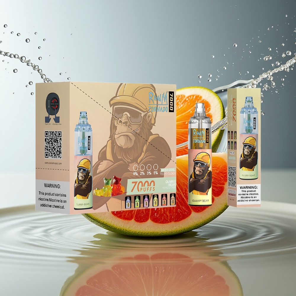 RandM Fumot Tornado 7000 Gummybeer 14ML Mesh Coil Type-C RGB Luchtregeling