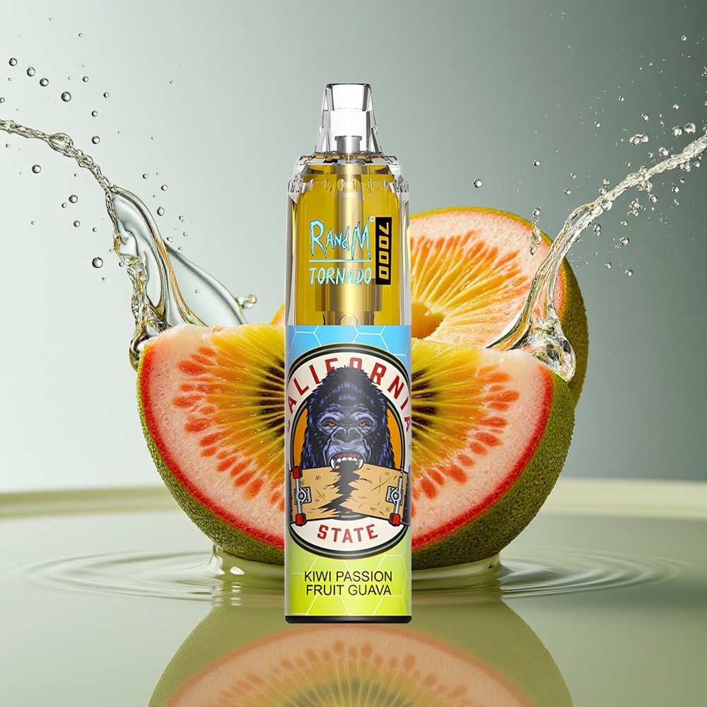 RandM Fumot Tornado 7000 Kiwi Passievrucht Guave 14ML Mesh Coil Type-C RGB Luchtregeling