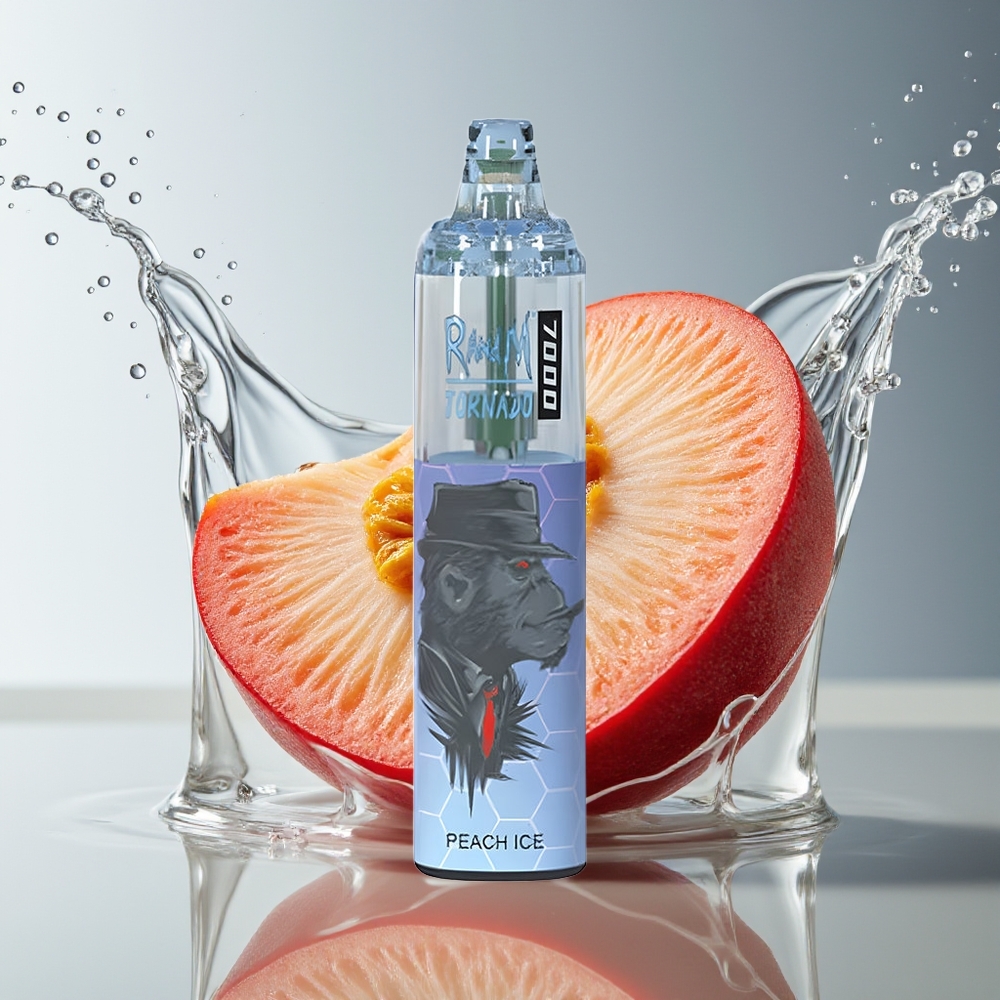 RandM Fumot Tornado 7000 Perzik IJs 14ML Mesh Coil Type-C RGB Luchtregeling