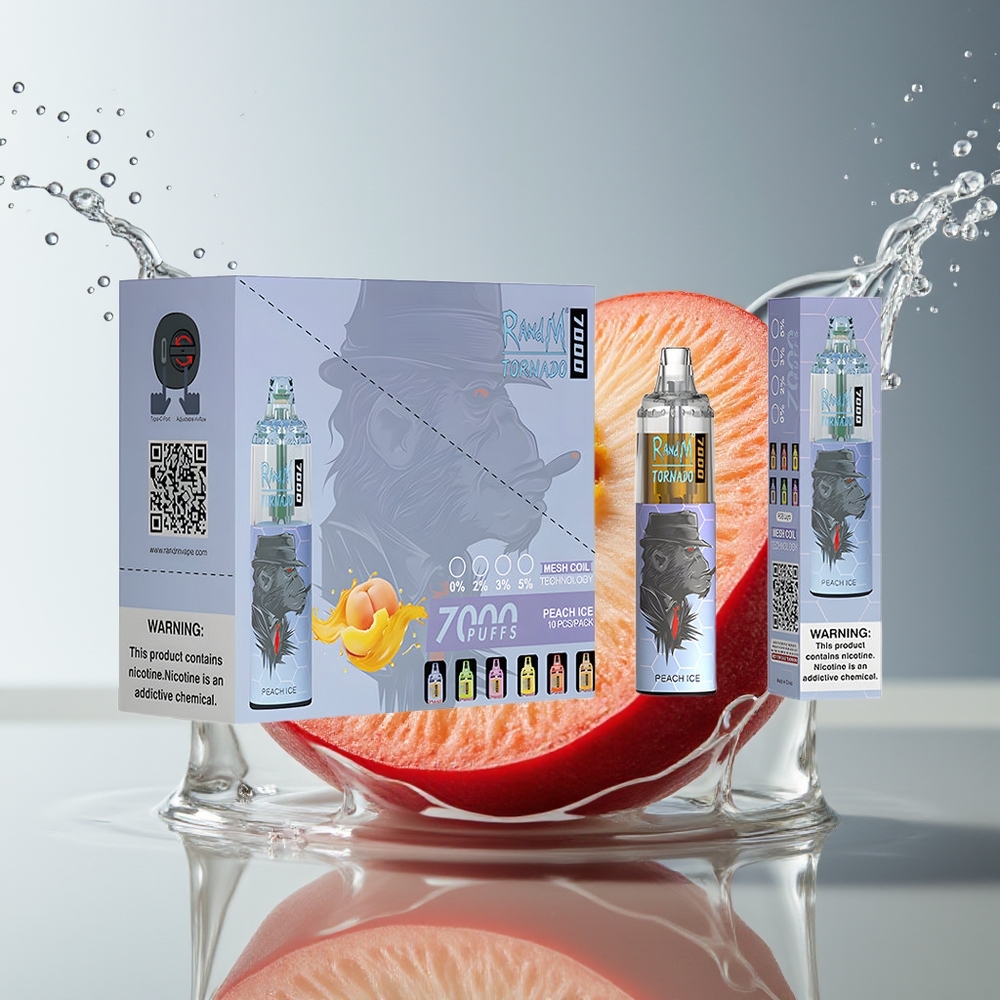 RandM Fumot Tornado 7000 Perzik IJs 14ML Mesh Coil Type-C RGB Luchtregeling