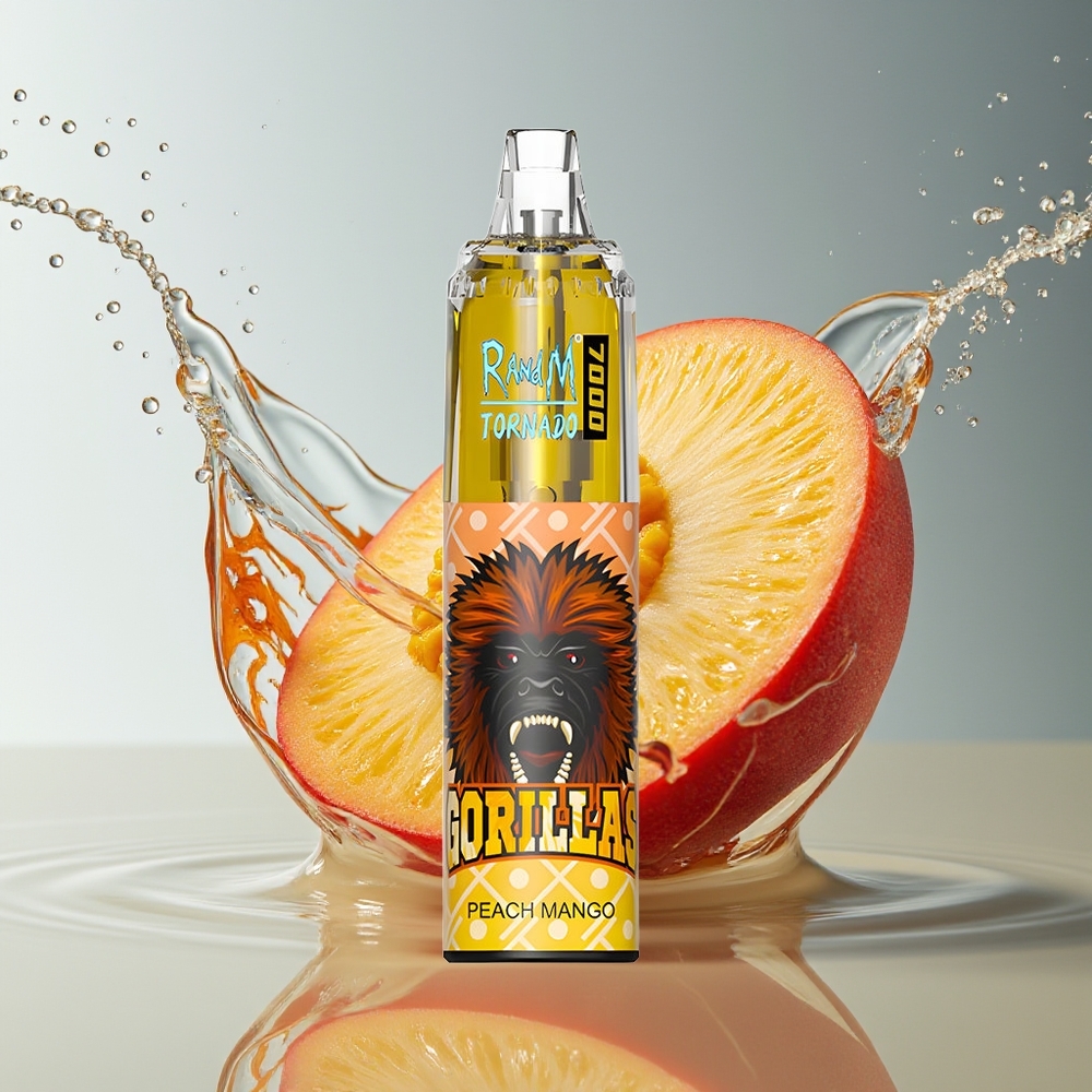 RandM Fumot Tornado 7000 Perzik Mango Mesh Coil Type-C RGB Luchtregeling