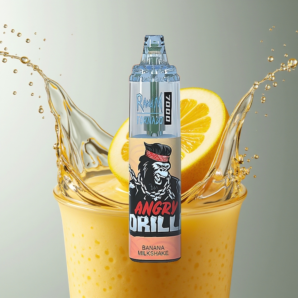 RandM Fumot Tornado 7000 Puffs Banaan Milkshake 14ML Mesh Coil Type-C RGB Luchtregeling