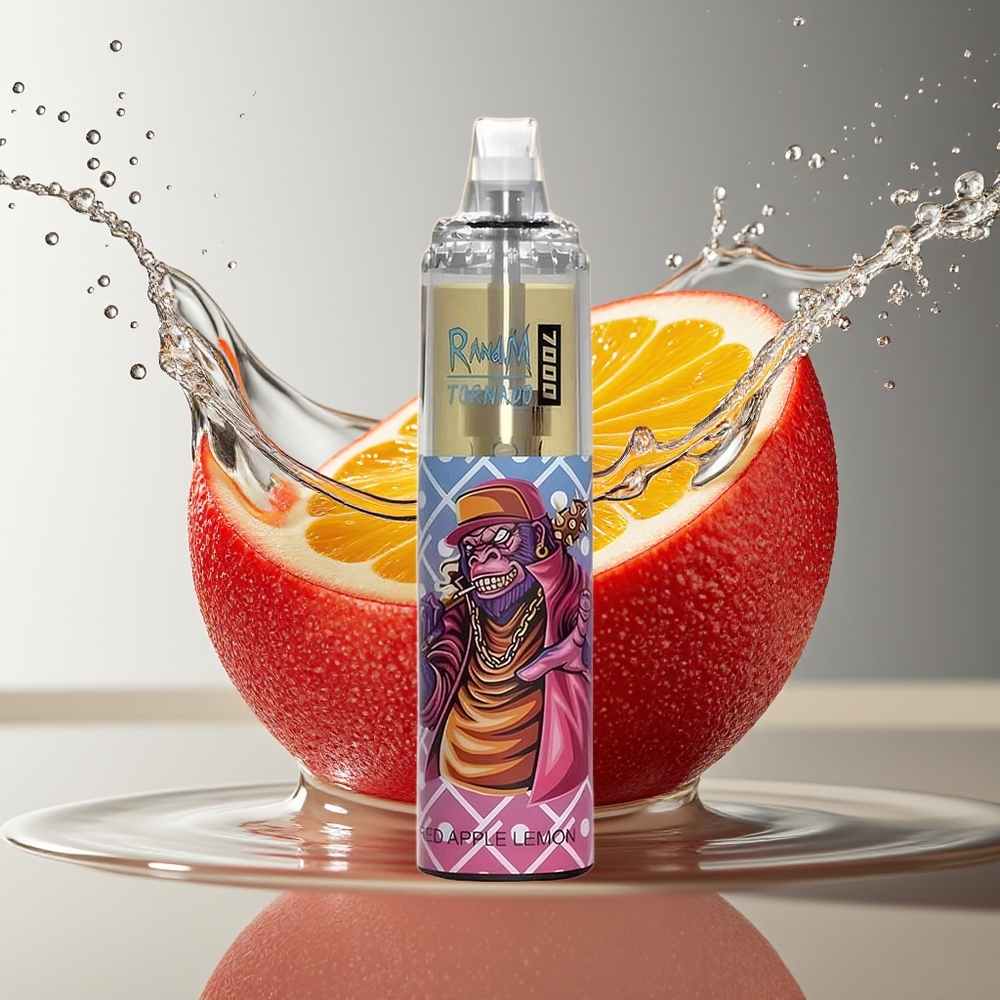 RandM Fumot Tornado 7000 Rode Appel Citroen Mesh Coil Type-C RGB Luchtregeling