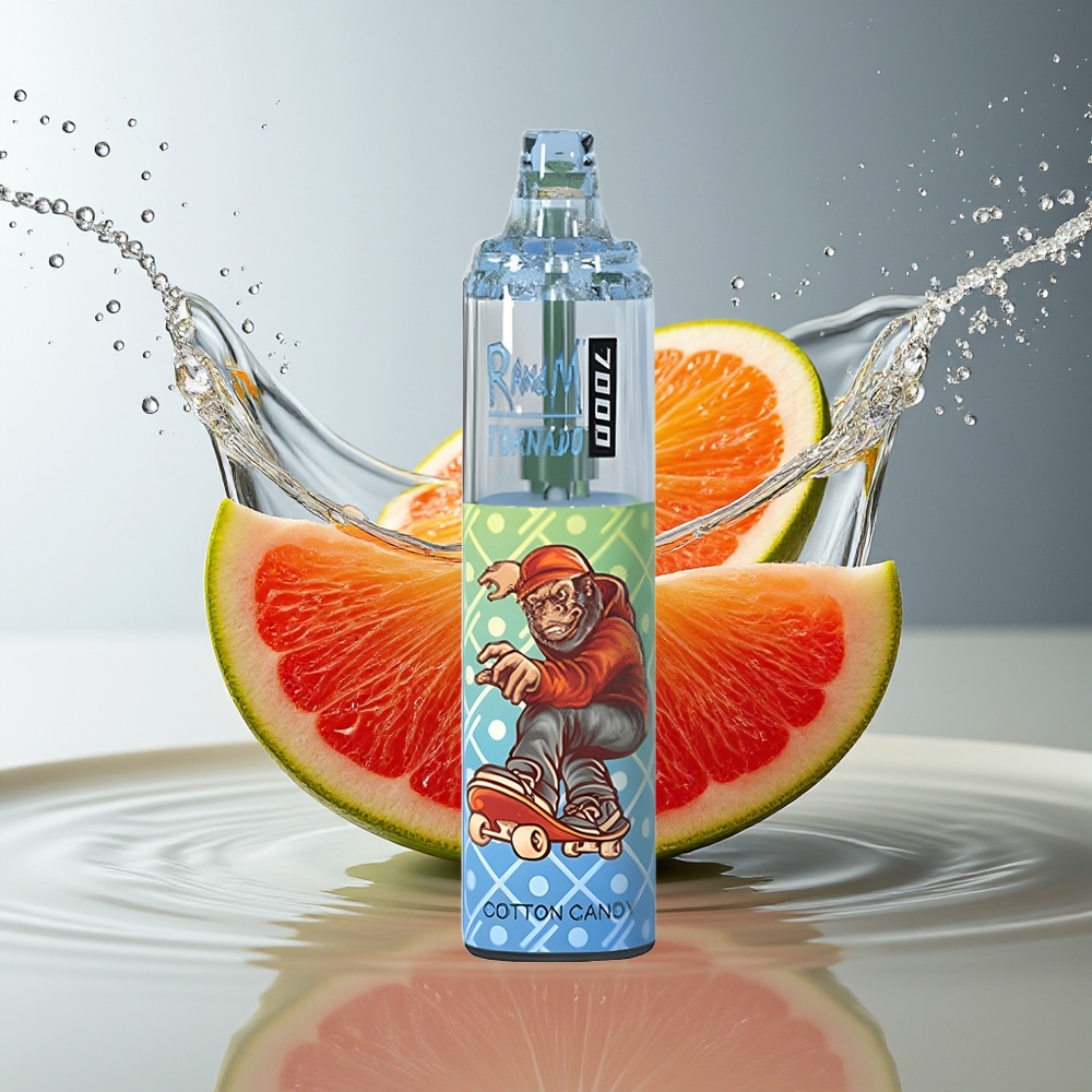 RandM Fumot Tornado 7000 Suikerwat Disposable 14ML Mesh Coil RGB Luchtregelbaar Type-C