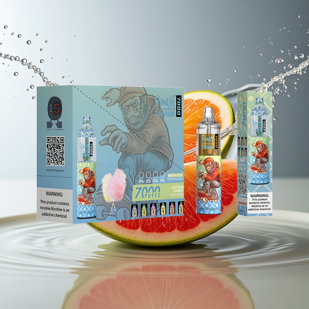 RandM Fumot Tornado 7000 Suikerwat Disposable 14ML Mesh Coil RGB Luchtregelbaar Type-C