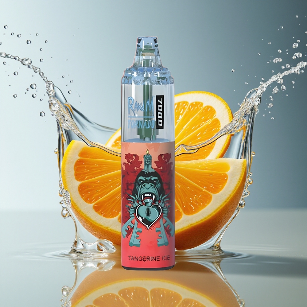 RandM Fumot Tornado 7000 Tangerijn IJs 14ML Mesh Coil Type-C RGB Luchtregeling