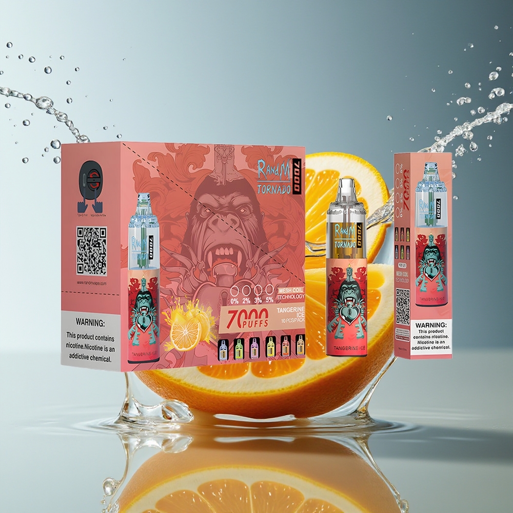 RandM Fumot Tornado 7000 Tangerijn IJs 14ML Mesh Coil Type-C RGB Luchtregeling