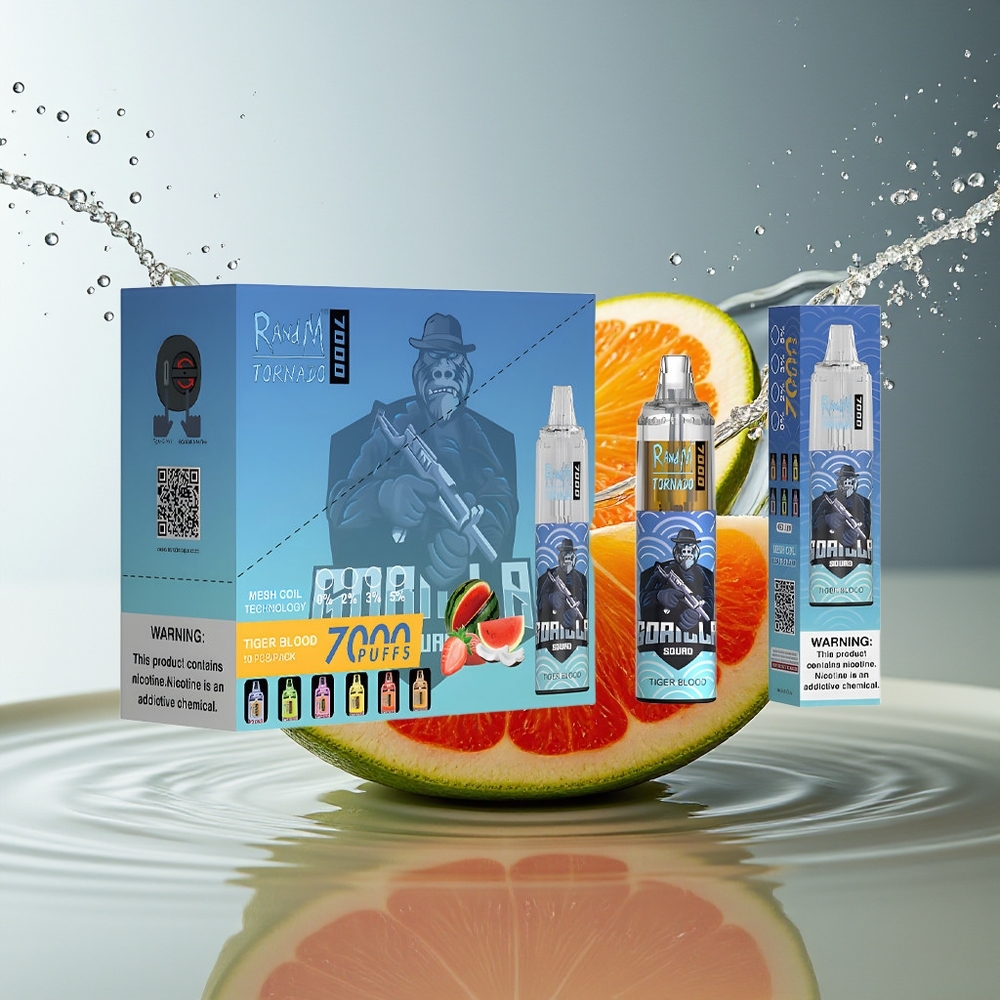 RandM Fumot Tornado 7000 Tijgerbloed 14ML Mesh Type-C RGB Luchtregeling