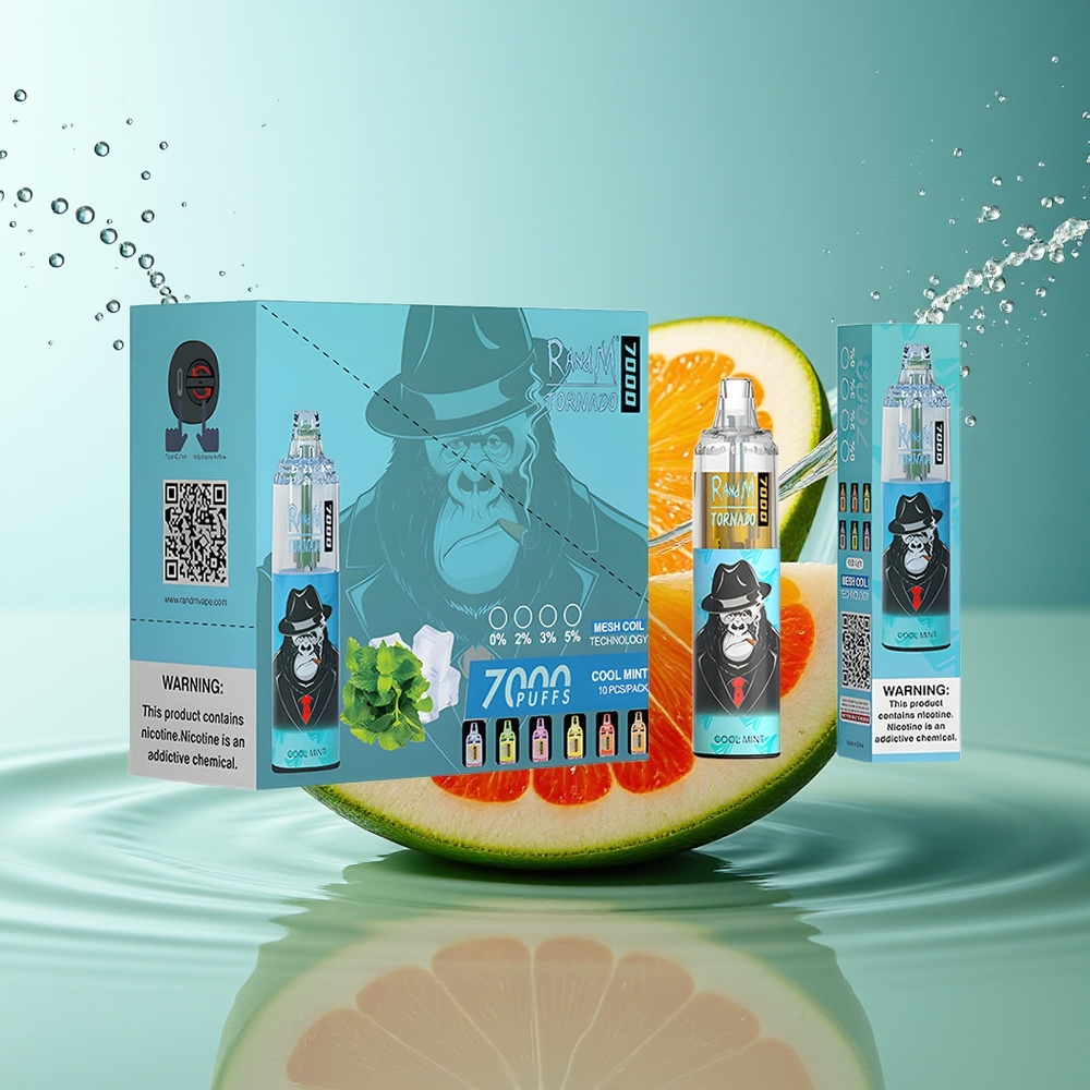 RandM Fumot Tornado 7000 Verfrissende Munt 14ML Mesh Coil Type-C RGB Luchtregeling