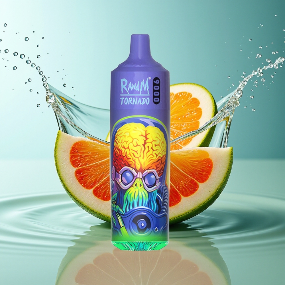 RandM Tornado 9000 Puffs 18mL 850mAh Mesh Coil RGB Display Koel Munt