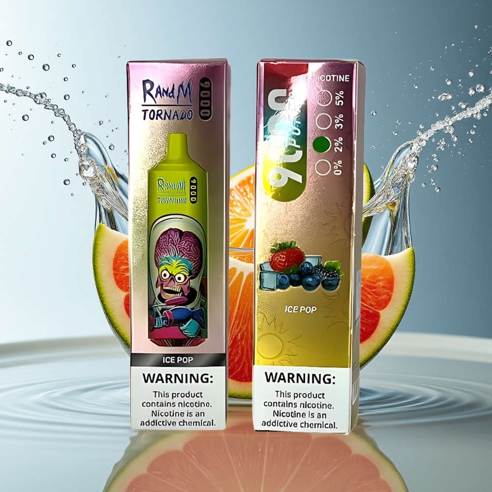 RandM Tornado 9000 Puffs 18mL IJs Pop Mesh Coil RGB Display 54 Smaken