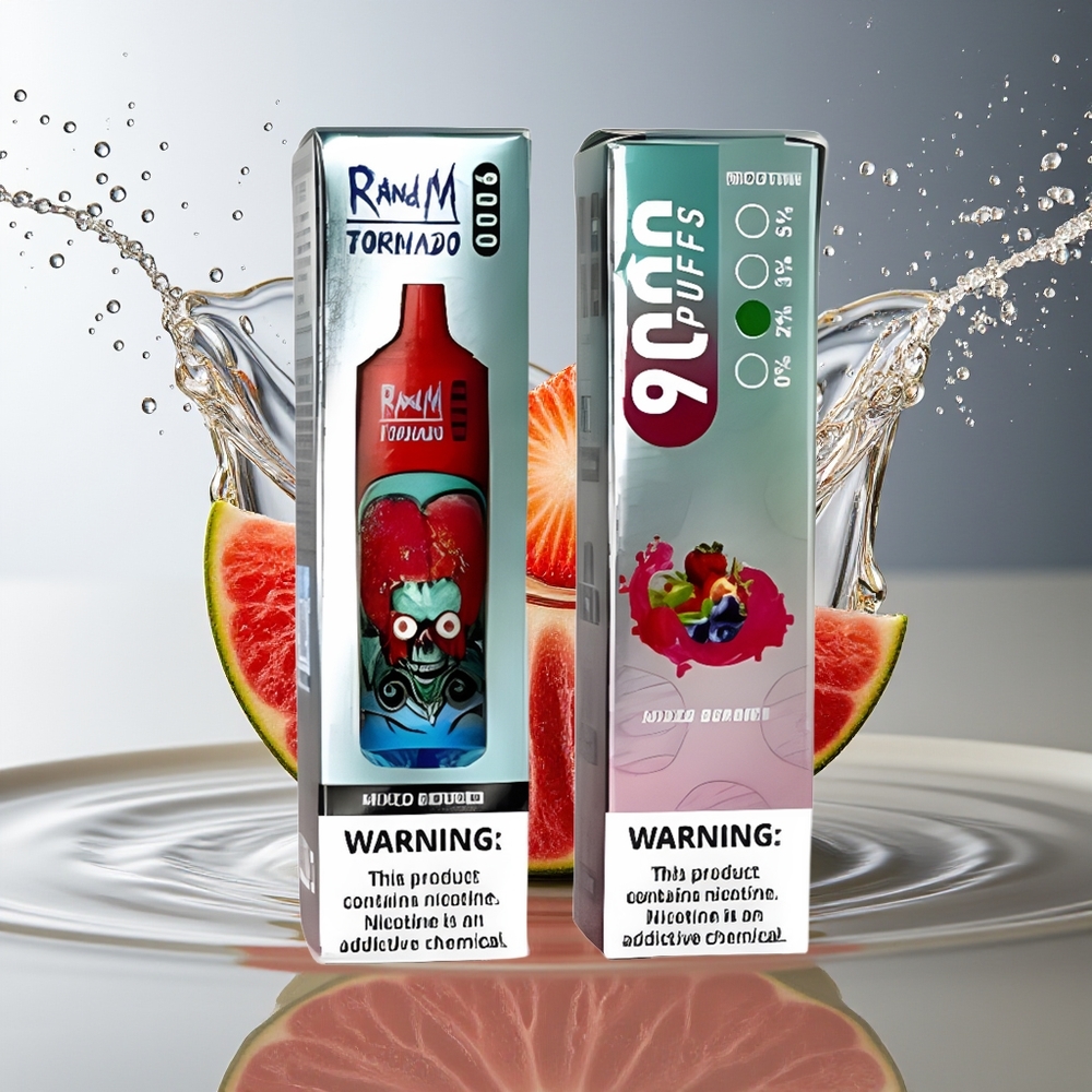 RandM Tornado 9000 Puffs Gemengde Bessen 850 mAh Oplaadbaar Mesh Coil RGB Display