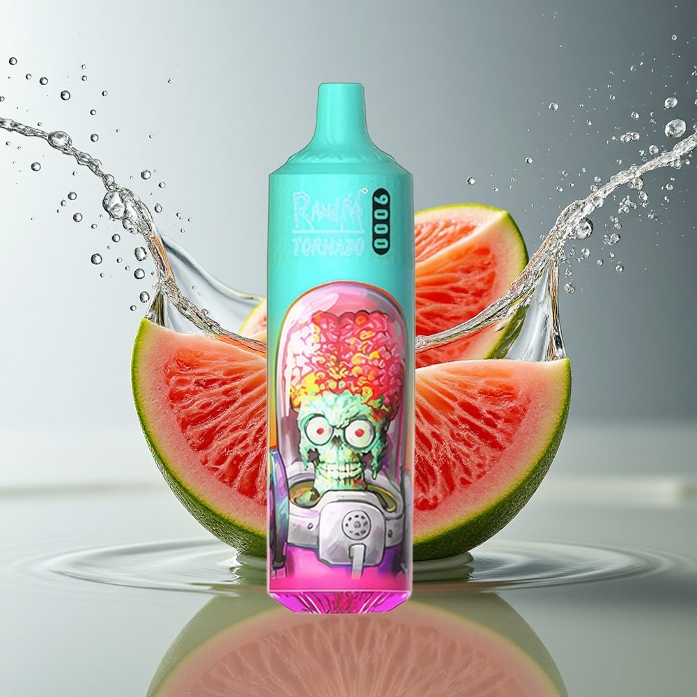 RandM Tornado 9000 Puffs Guava IJs Mesh Coil RGB Display 18mL 850mAh
