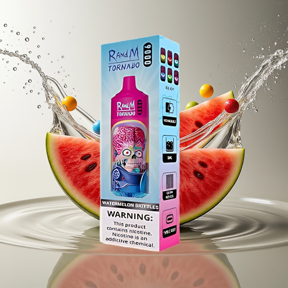RandM Tornado 9000 Puffs Watermelon Skittles 850mAh 18mL Mesh RGB 54 Varianten