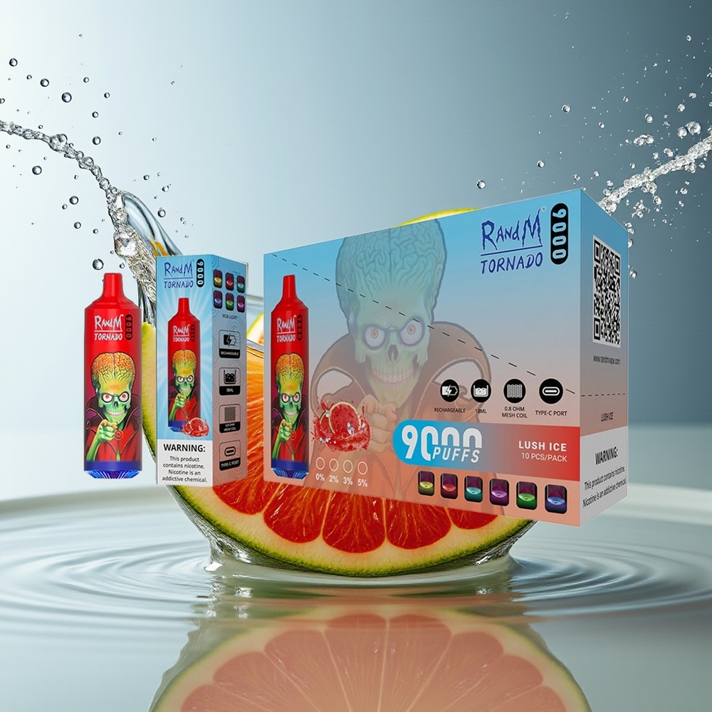 RandM Tornado 9000 Puffs Weelderig Ijs Mesh Coil RGB Display 54 Smaken