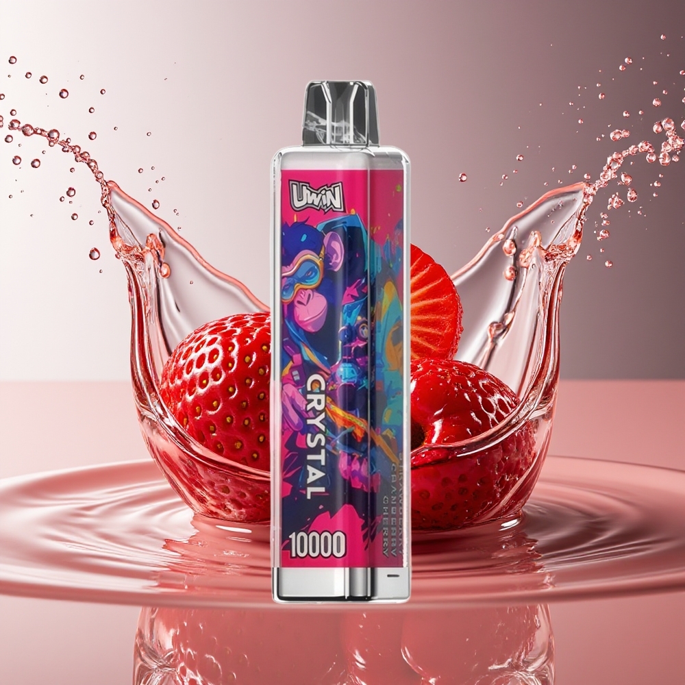 Uwin Crystal 10000 Puffs Aardbei Veenbes Kers RGB Verlichting