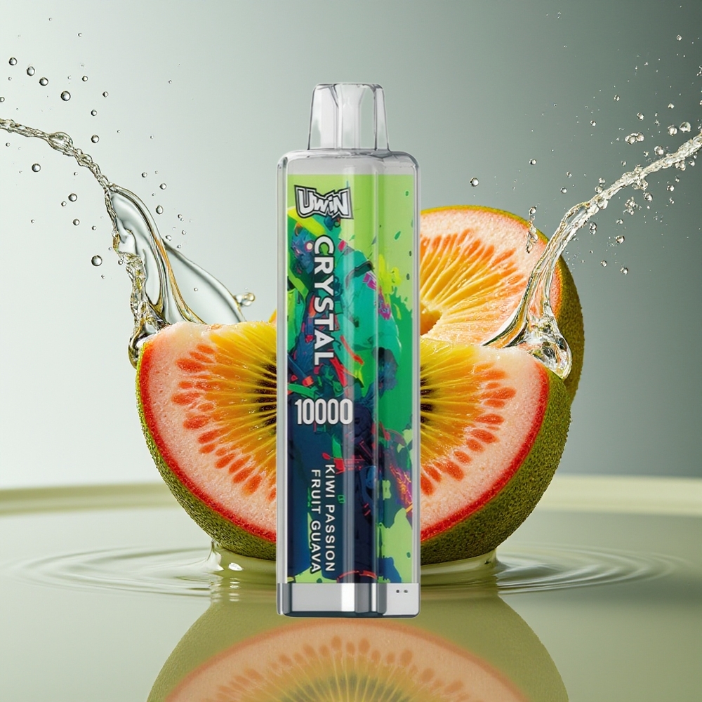 Uwin Crystal 10000 Puffs Kiwi Passievrucht Guave RGB Verlichting