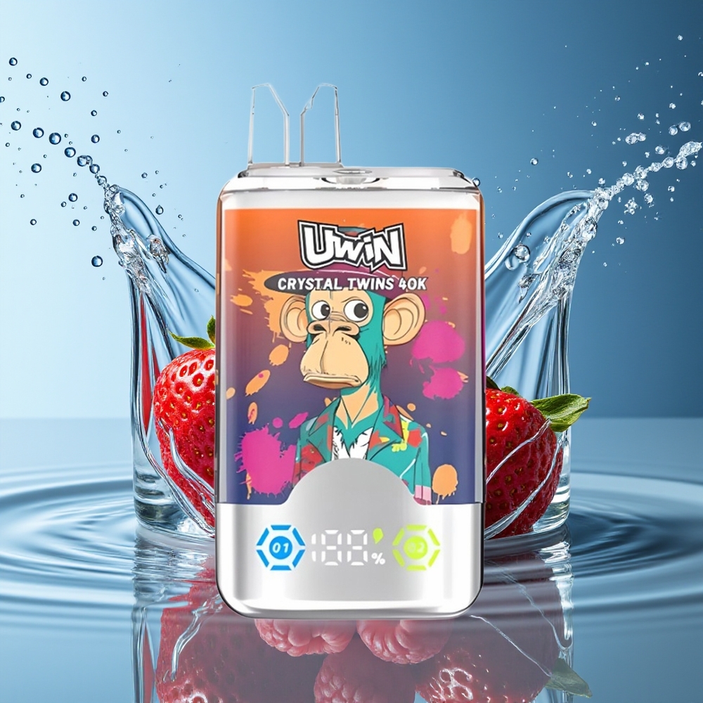 Uwin Crystal Twins 40000 Puffs Aardbei Framboos Kers Mr Blue 32ml 850mAh Type-C