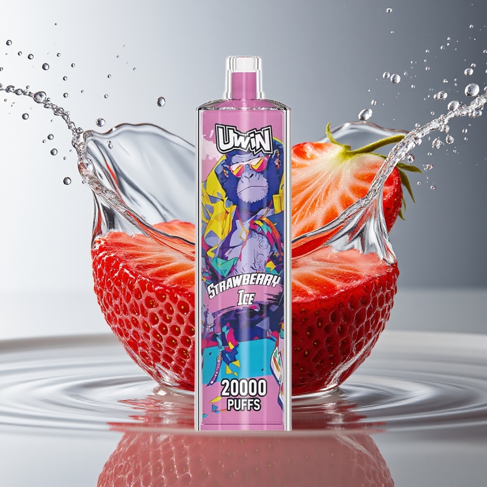 Uwin Shisha Crystal 20000 Puffs Aardbei IJs Mesh Coil Type-C 650mAh 22ml
