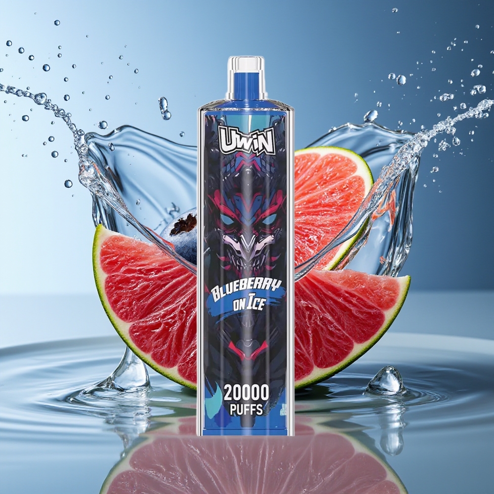 Uwin Shisha Crystal 20000 Puffs Blauwe Bes Op IJs Mesh Coil 22ml Type-C 650mAh