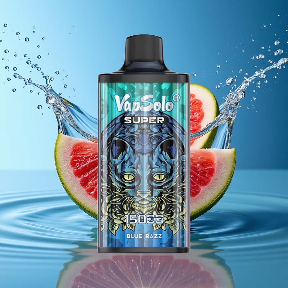 Vapsolo Super 15000 Peuken Blauwe Razz 40ml 850mah Mesh Type-C