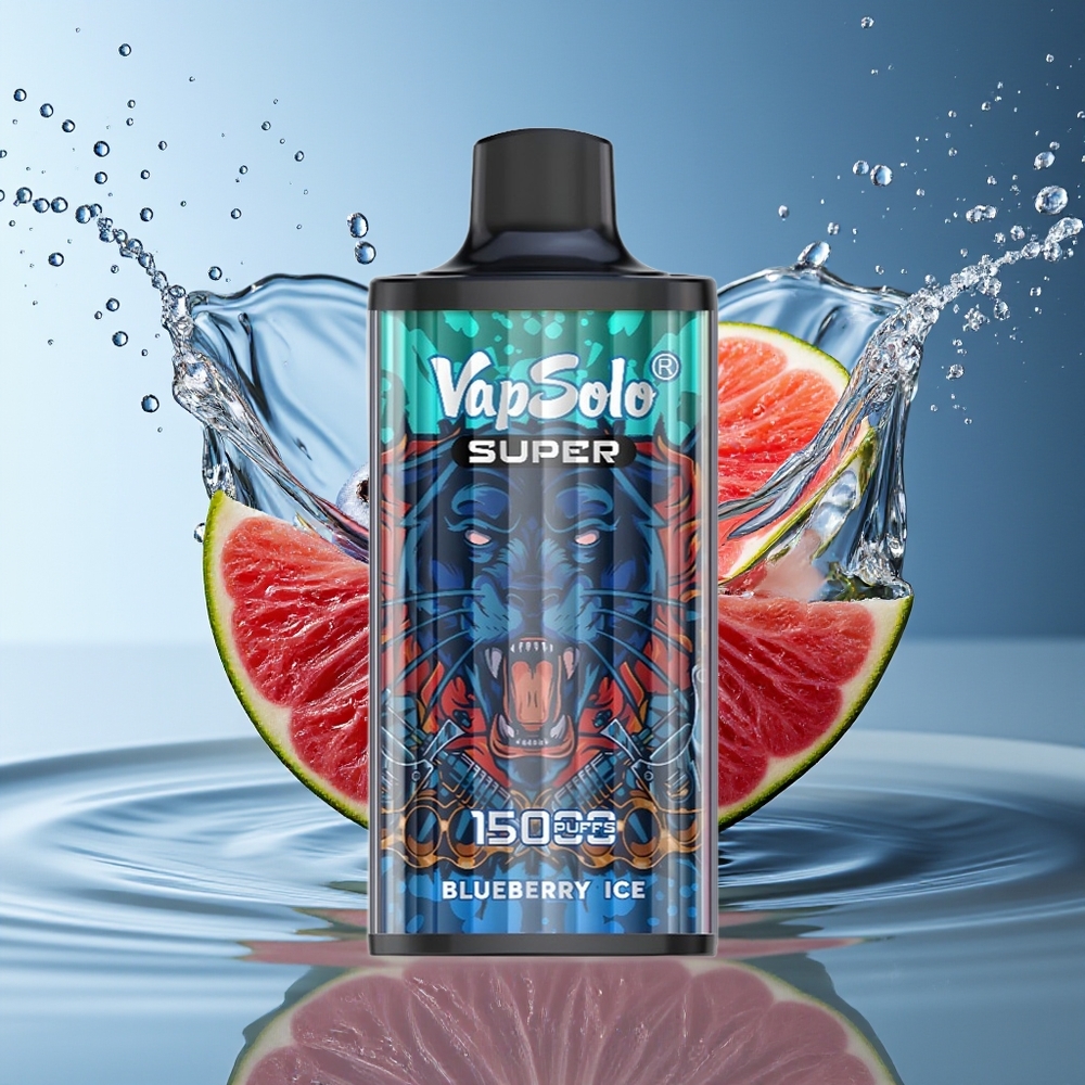 Vapsolo Super 15000 Puffs 40ml Blauwe Bes IJs Wegwerp Vape Type-C 850mAh Mesh