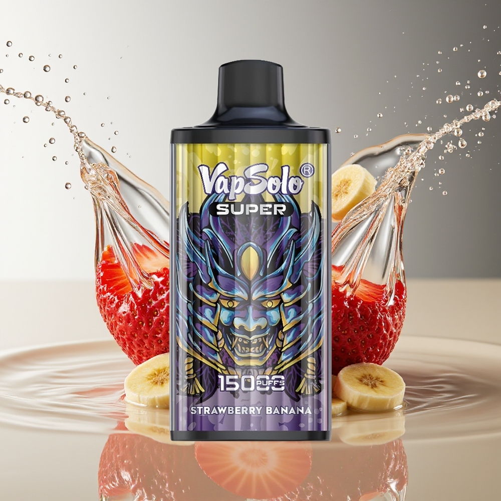 Vapsolo Super 15000 Puffs Aardbei Banaan Wegwerp Vape 40ml 850mah Mesh Type-C