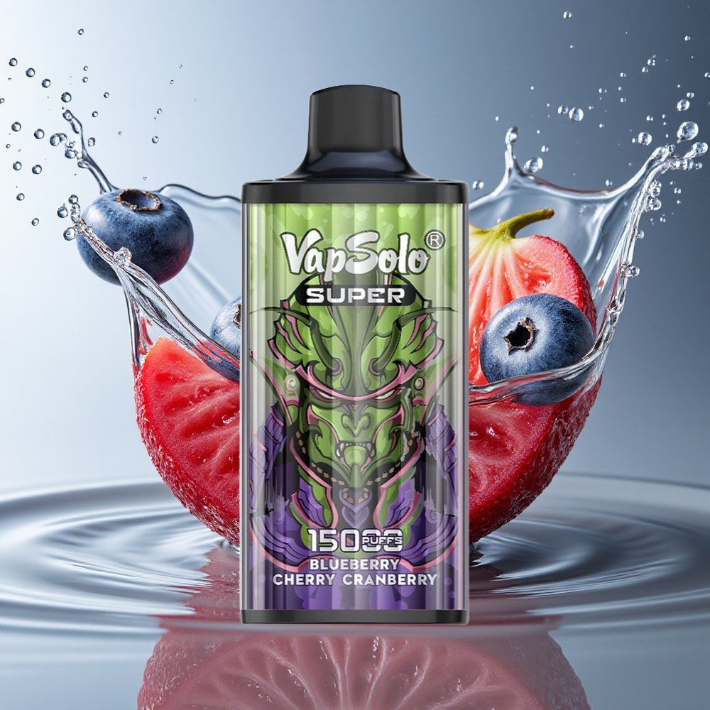 Vapsolo Super 15000 Puffs Blauwe Bes Kers Cranberry 40ml 850mah Type-C Mesh