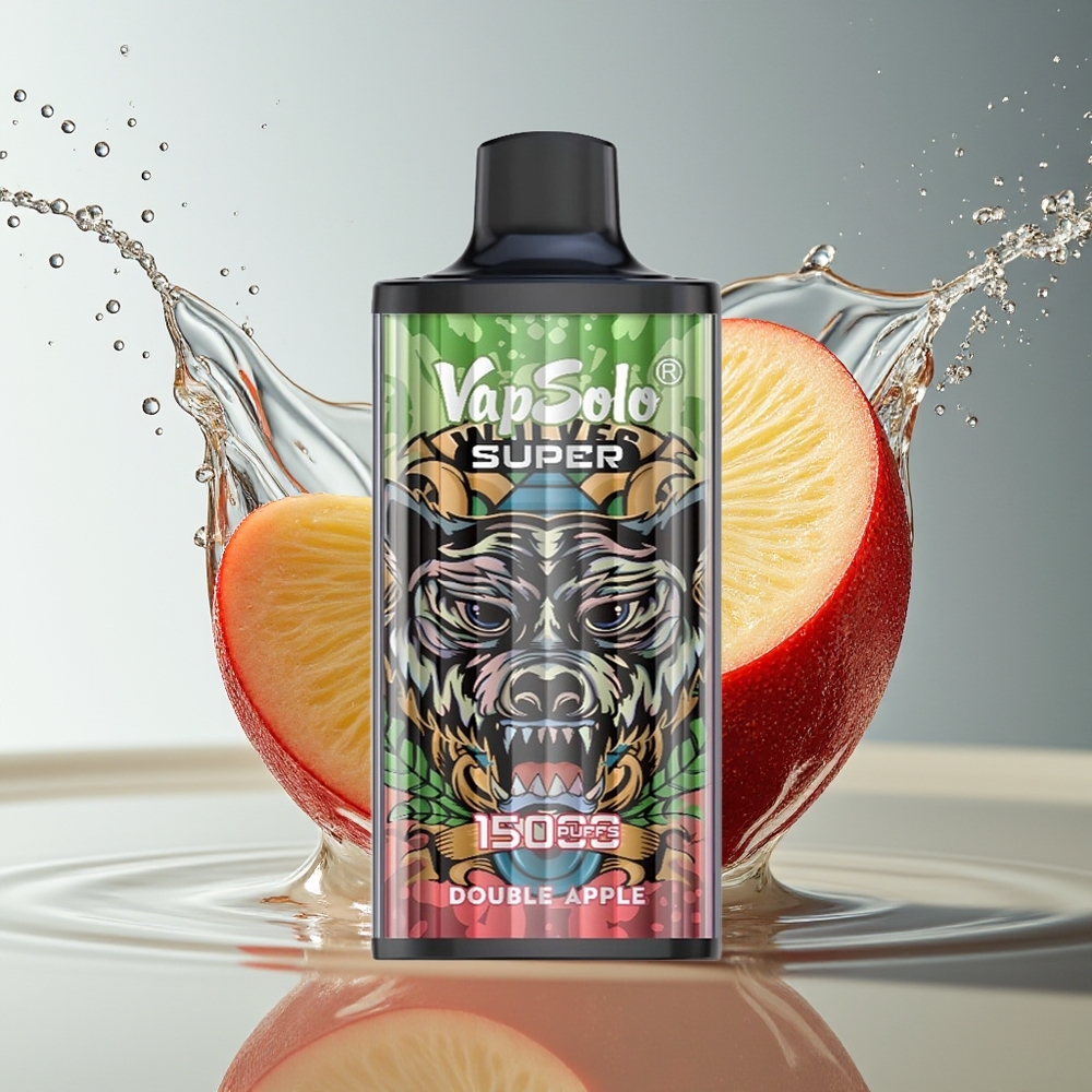 Vapsolo Super 15000 Puffs Wegwerp Vape Dubbele Appel 40ml 850mAh Type-C