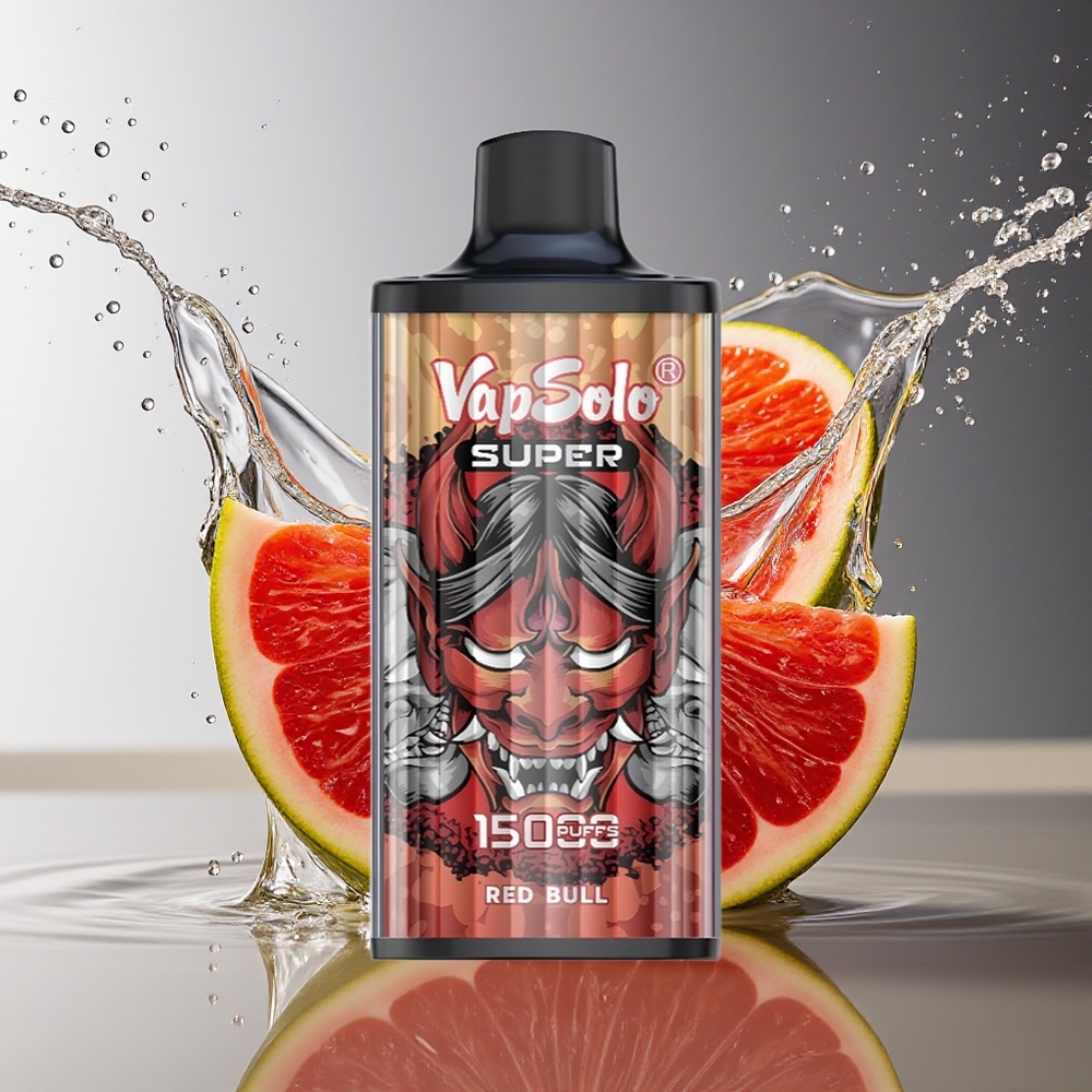 Vapsolo Super 15000 Puffs Wegwerp Vape Rode Stier 40ml 850mAh Type-C Mesh