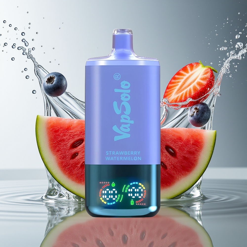 VapSolo Triple 30000 Puffs Aardbei Watermeloen & Blauwe Bes IJs Type-C 40ml 3 Tank
