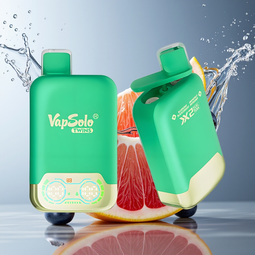 Vapsolo Twins 20000 Puffs 40ml Blauwe Bes Zwarte Bes & Grapefruit Verfrisser Type-C