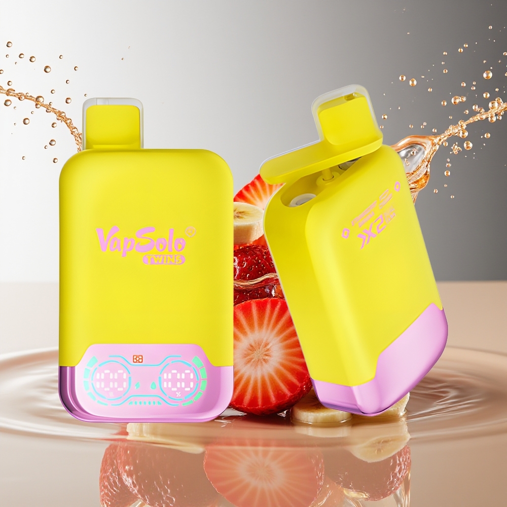 Vapsolo Twins 20000 Puffs Dubbele Tank Aardbei Banaan & Bruisende Kers Type-C