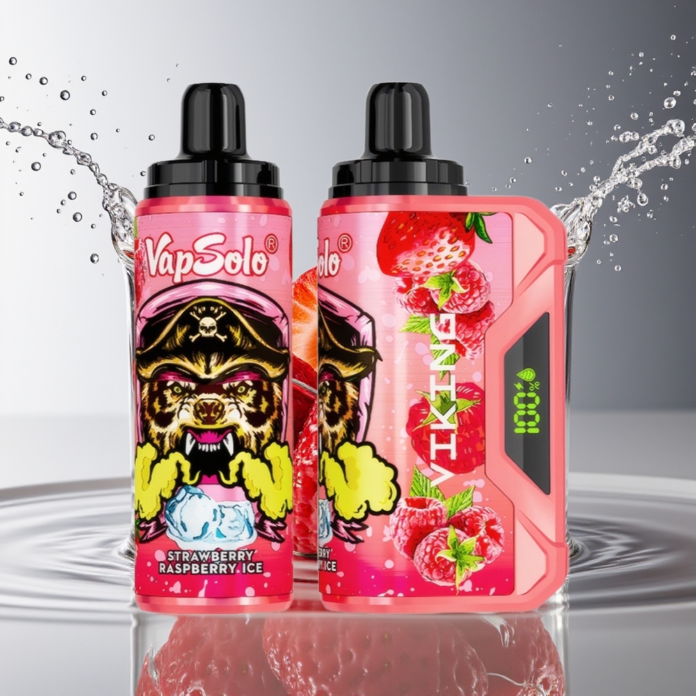 VapSolo VIKING 12000 Puffs Wegwerp Vape Aardbei Framboos IJs met 22ml & Type-C