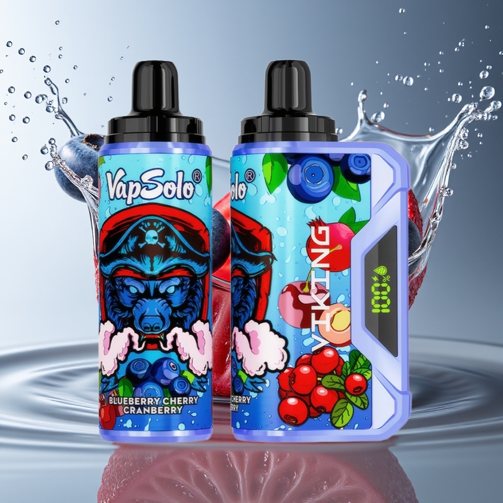 VapSolo VIKING 12000 Puffs Wegwerp Vape Blauwe Bes Kers Cranberry Type-C 22ml