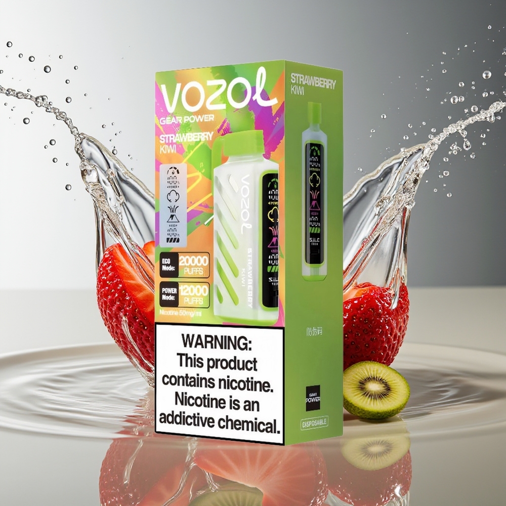 VOZOL Gear Power 20000 Puffs Aardbei-Kiwi Dual Mesh Volledig Scherm 20mL 5%
