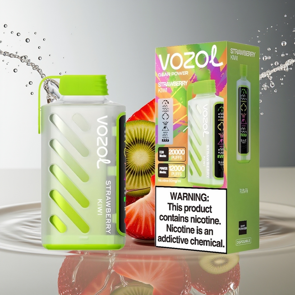 VOZOL Gear Power 20000 Puffs Aardbei-Kiwi Dual Mesh Volledig Scherm 20mL 5%