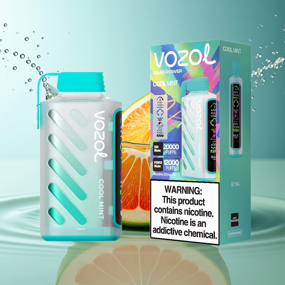 VOZOL Gear Power 20000 Puffs Dual Mesh Coil 20mL Koel Munt