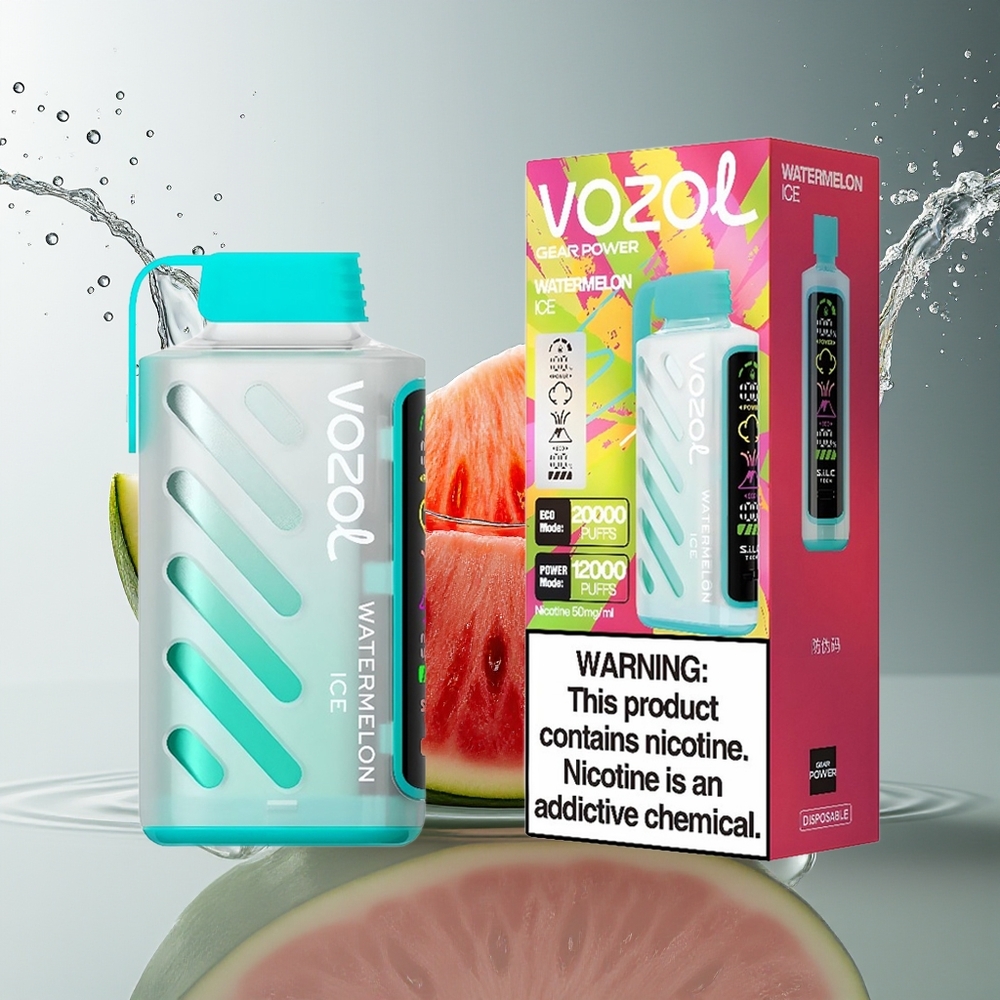 VOZOL Gear Power 20000 Puffs Dual Mesh Watermeloen IJs Display 20mL 50mg