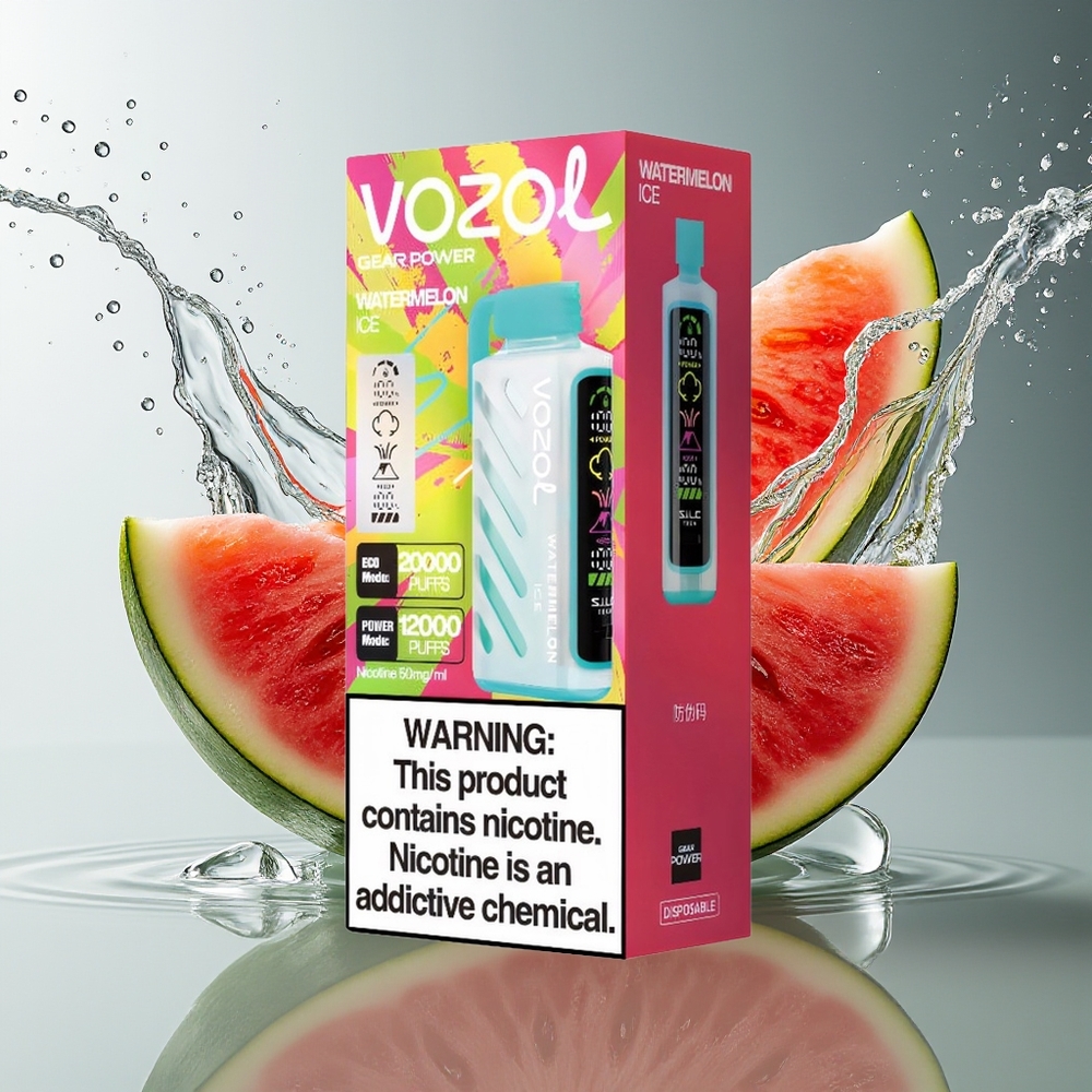 VOZOL Gear Power 20000 Puffs Dual Mesh Watermeloen IJs Display 20mL 50mg