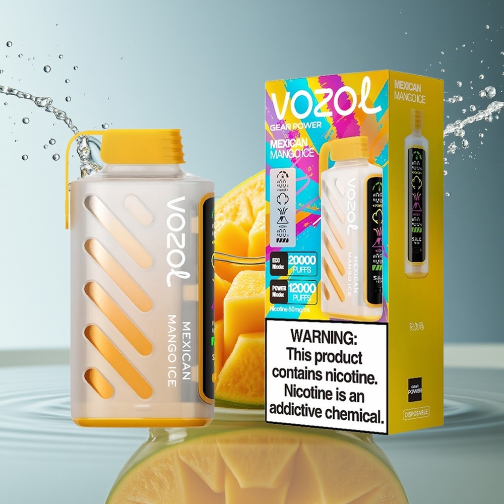 VOZOL Gear Power 20000 Puffs Mexicaans Mango IJs Dual Mesh 20mL 50mg